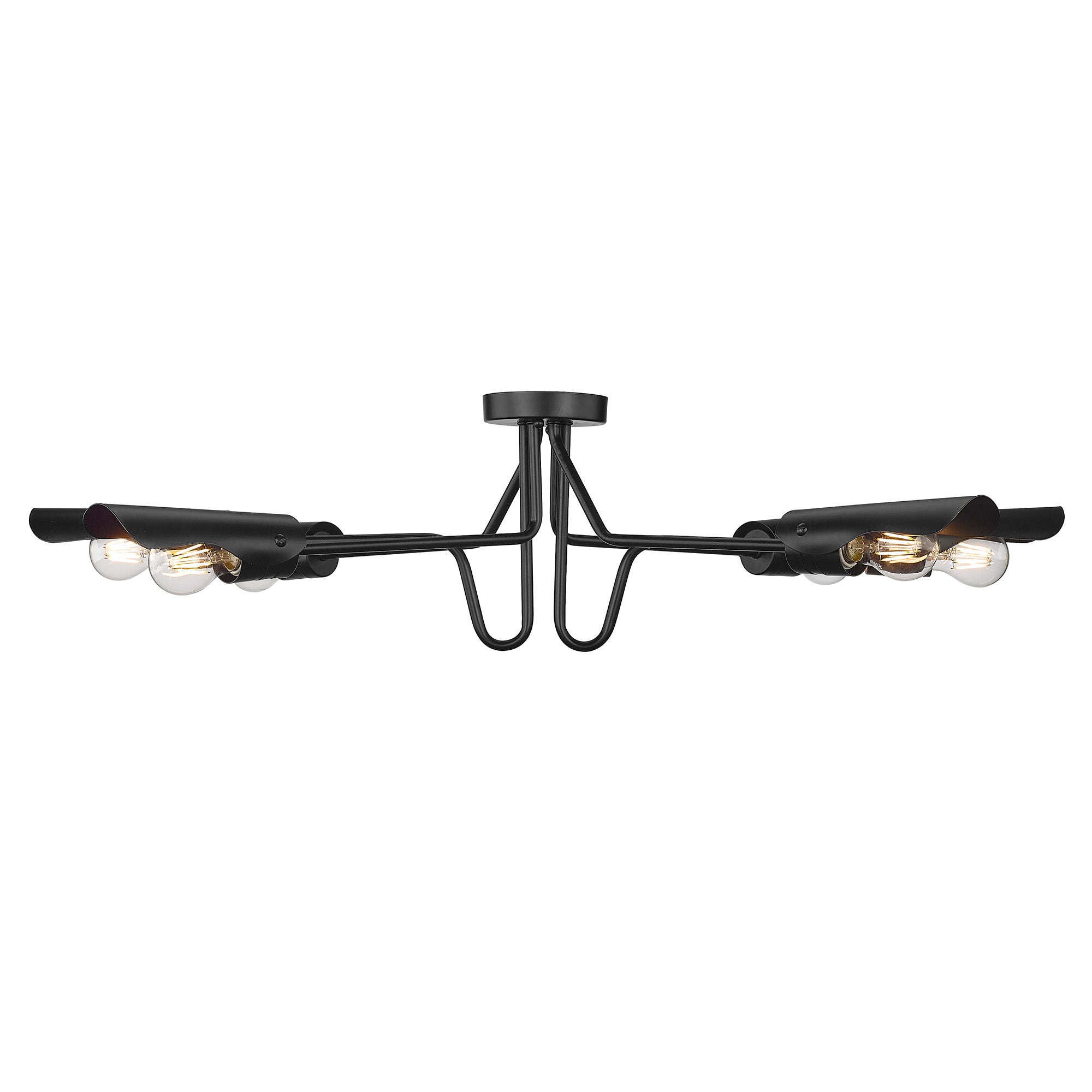 Newton 6-light Semi-Flush Mount in Matte Black