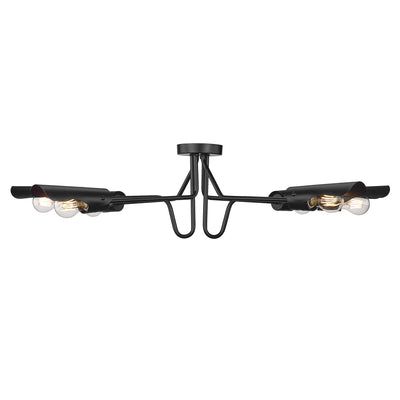 Newton 6-light Semi-Flush Mount in Matte Black