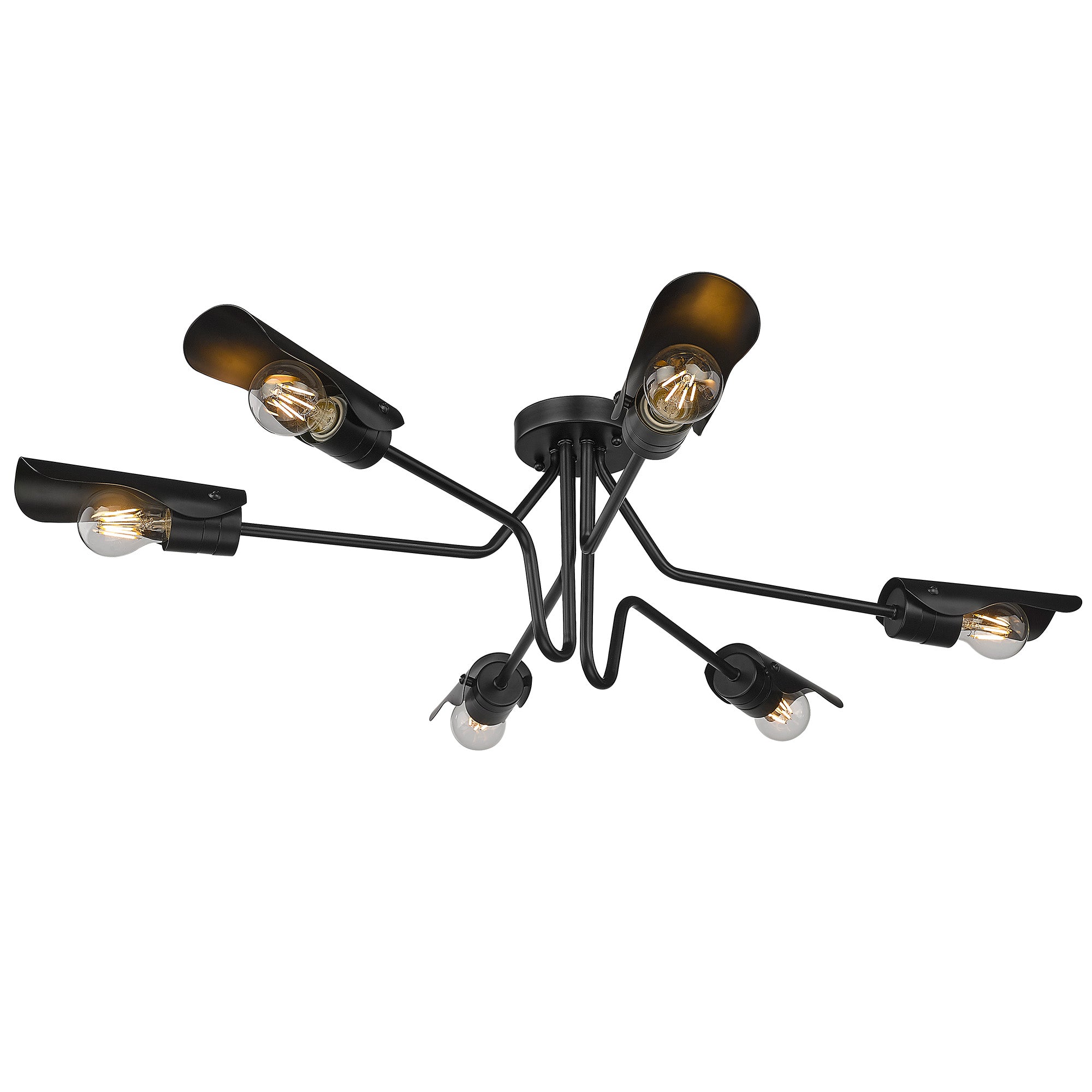 Newton 6-light Semi-Flush Mount in Matte Black