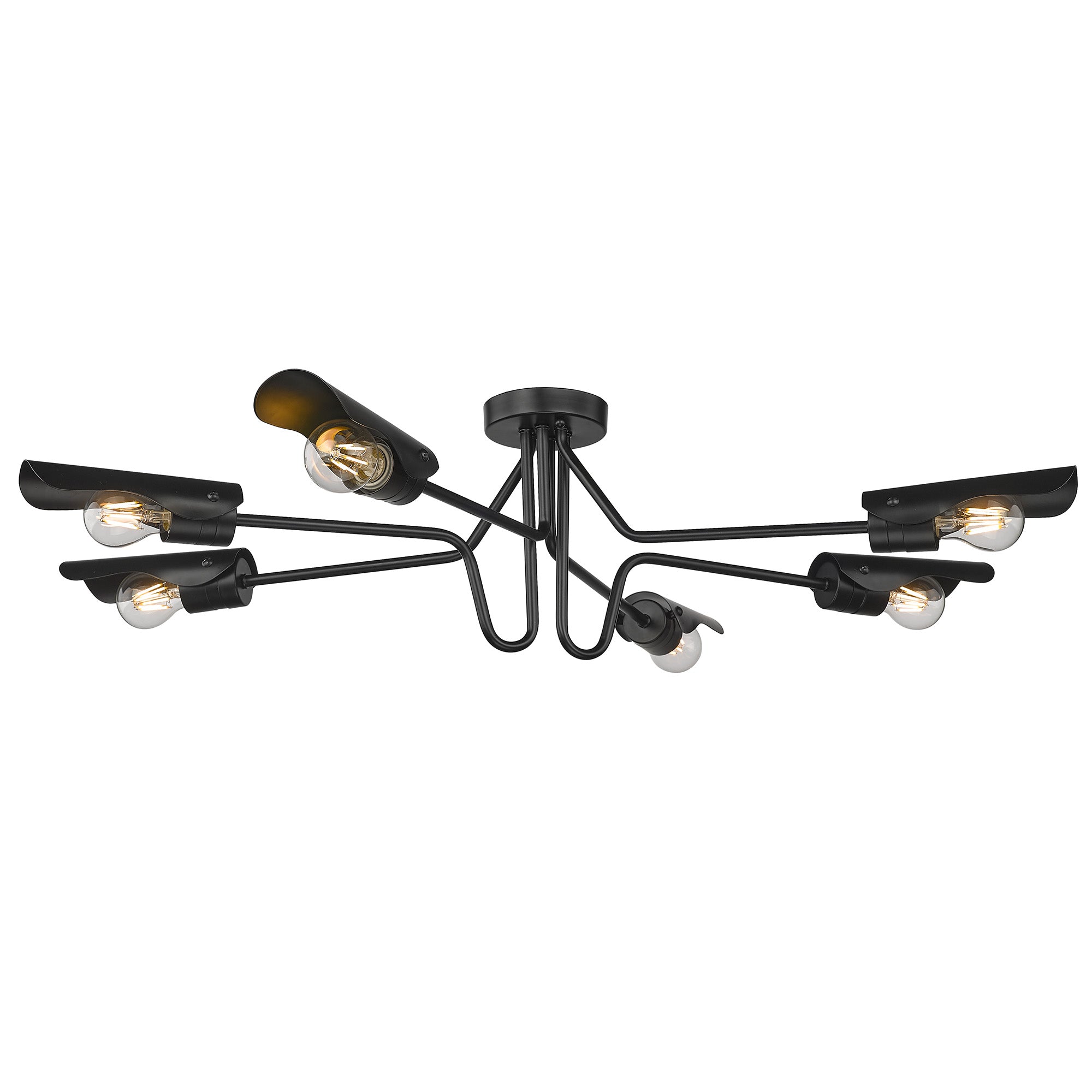 Newton 6-light Semi-Flush Mount in Matte Black