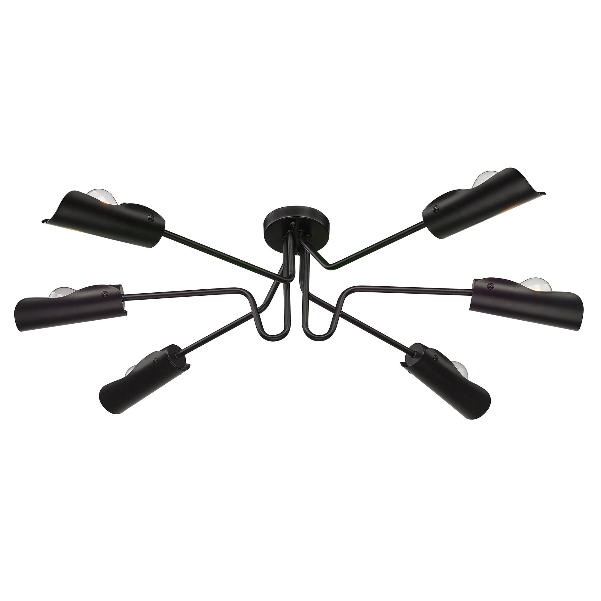 Newton 6-light Semi-Flush Mount in Matte Black