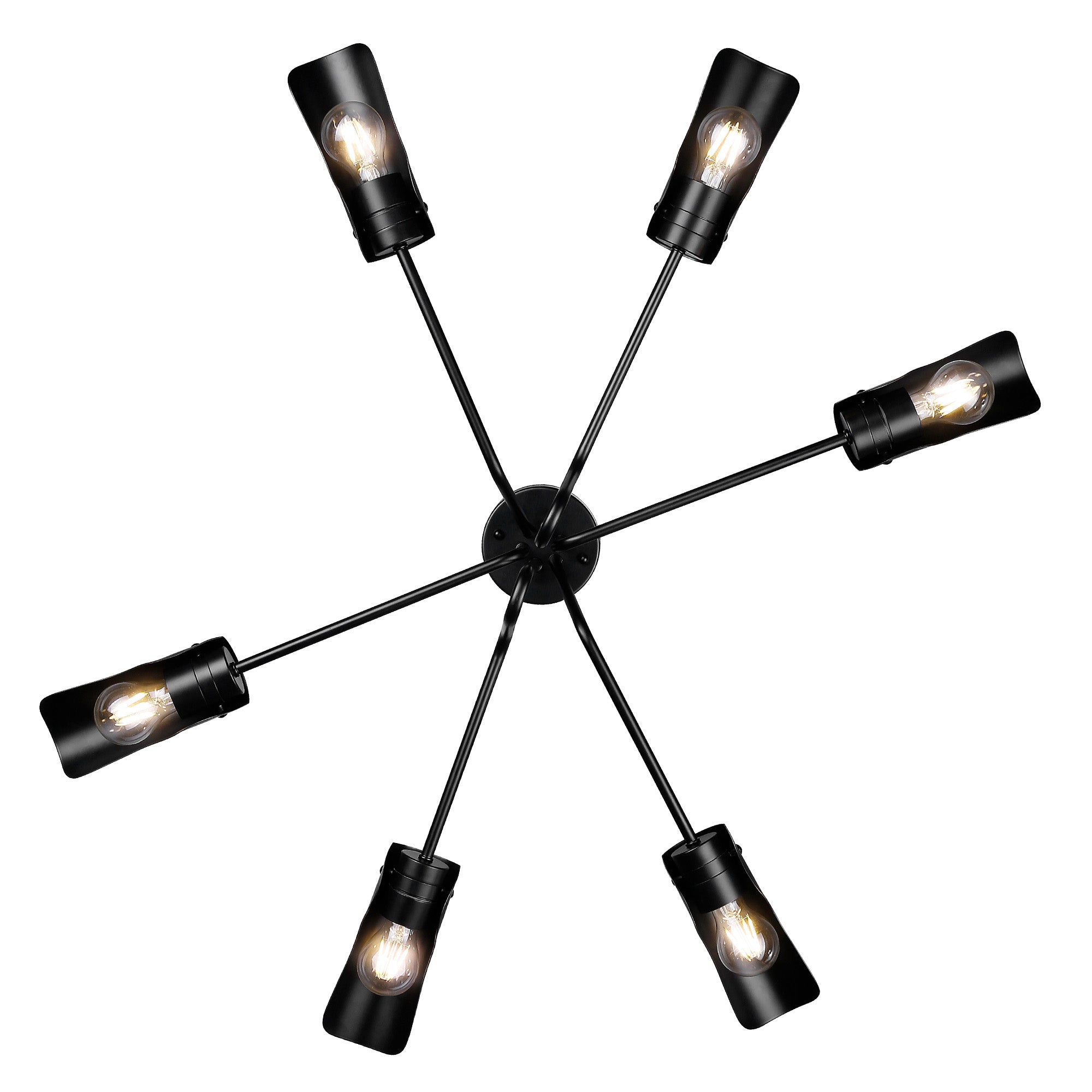Newton 6-light Semi-Flush Mount in Matte Black