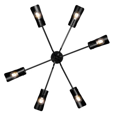 Newton 6-light Semi-Flush Mount in Matte Black