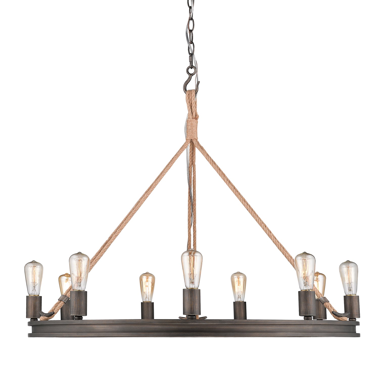 Chatham 9-light Chandelier in Gunmetal Bronze - - Golden Lighting