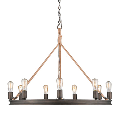Chatham 9-light Chandelier in Gunmetal Bronze - - Golden Lighting