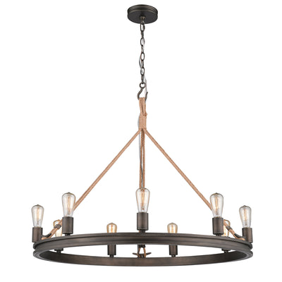 Chatham 9-light Chandelier in Gunmetal Bronze - - Golden Lighting