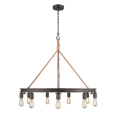 Chatham 9-light Chandelier in Gunmetal Bronze - - Golden Lighting