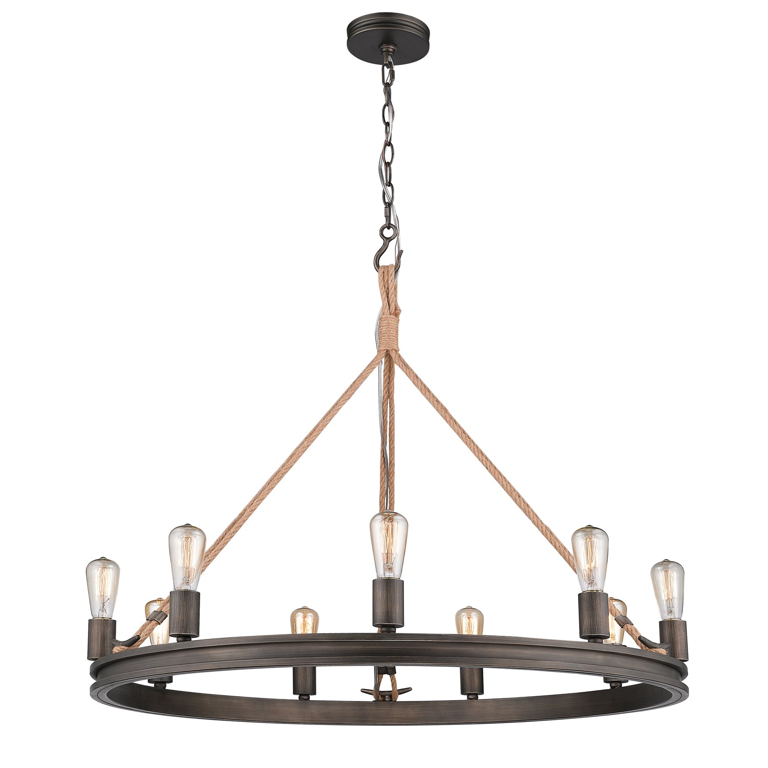 Chatham 9 Light Chandelier in Gunmetal Bronze - Gunmetal Bronze / No Shade / NA - Golden Lighting