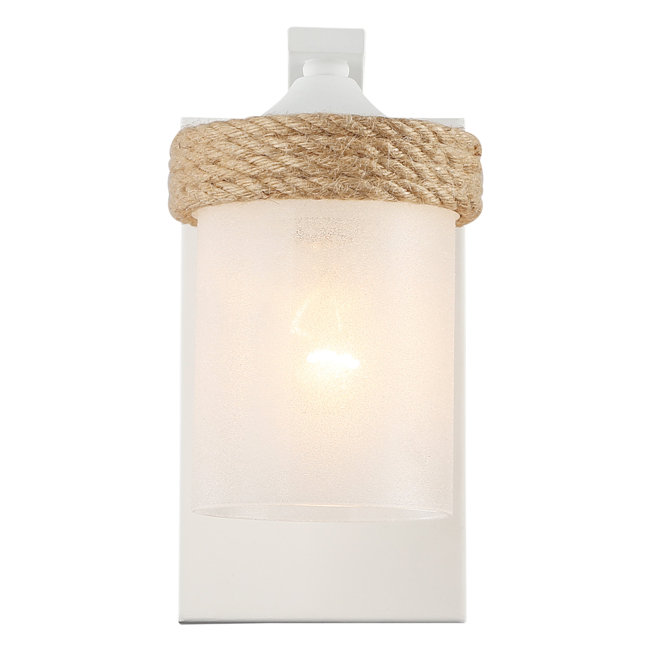 Chatham 1-Light Wall Sconce in Natural White with Clear Sandblasted Glass - Natural White / Clear Sandblasted Glass / Clear - Golden Lighting