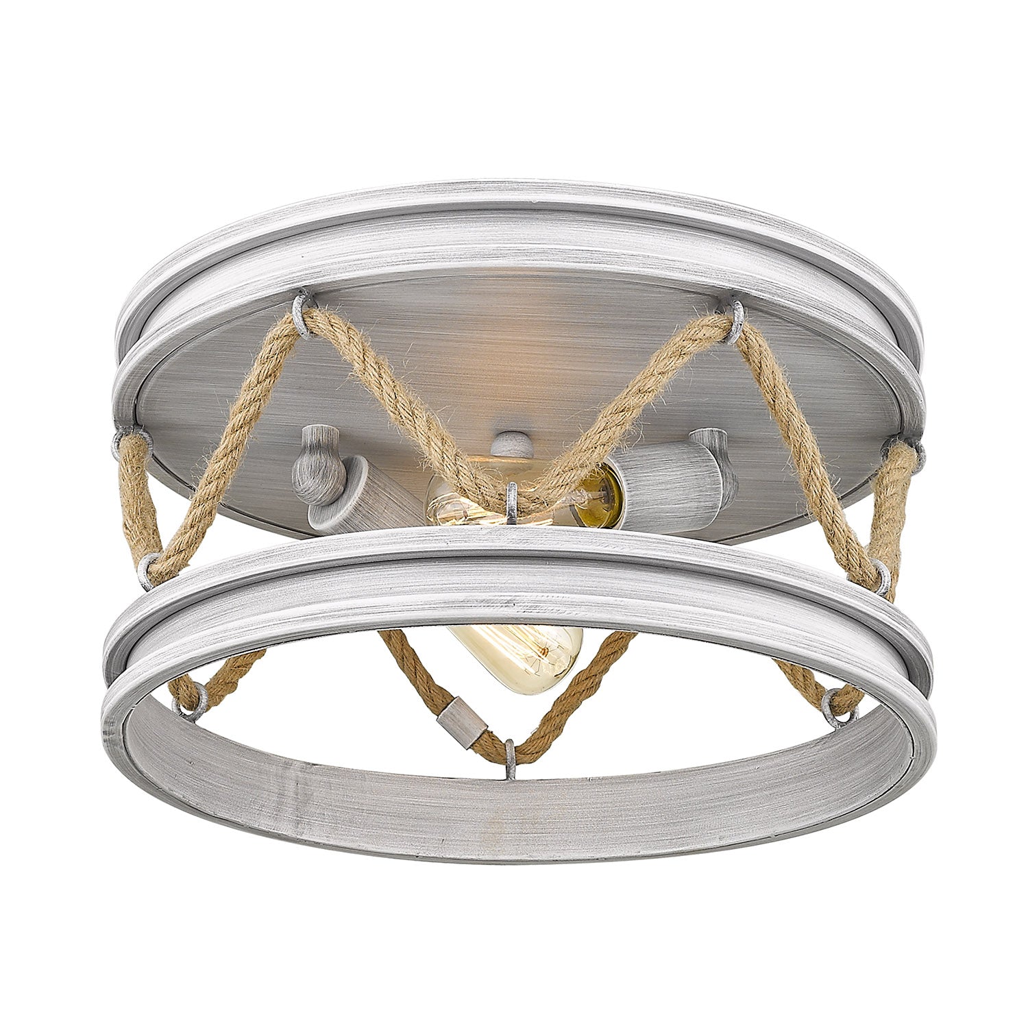 Chatham 2-light Flush Mount in Gray Driftwood - - Golden Lighting