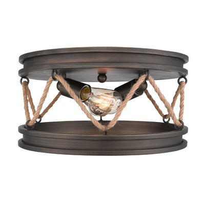 Chatham 2-light Flush Mount in Gunmetal Bronze - - Golden Lighting