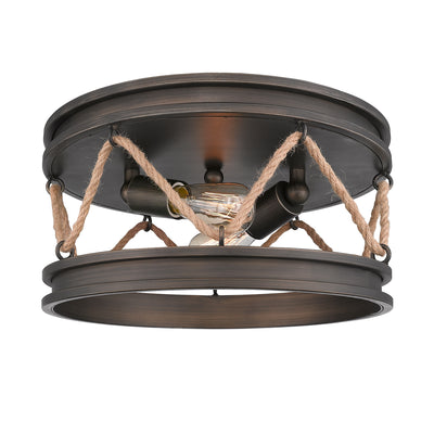 Chatham 2-light Flush Mount in Gunmetal Bronze - - Golden Lighting
