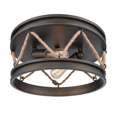 Chatham 2-light Flush Mount in Gunmetal Bronze - - Golden Lighting