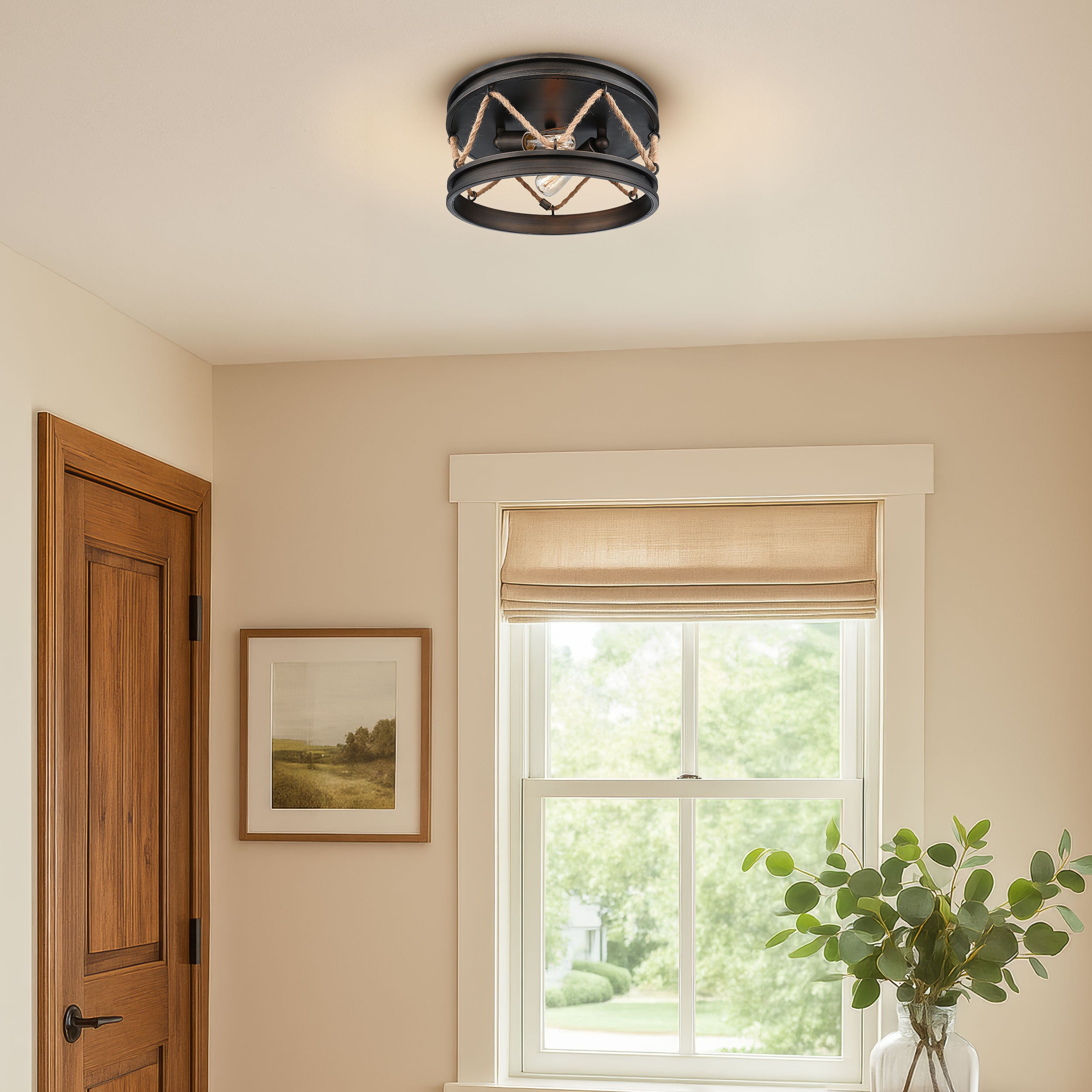 Chatham 2-light Flush Mount in Gunmetal Bronze - - Golden Lighting