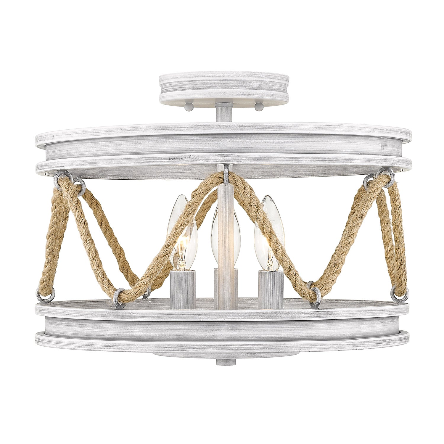 Chatham 3-light Semi-Flush Mount in Gray Driftwood - - Golden Lighting