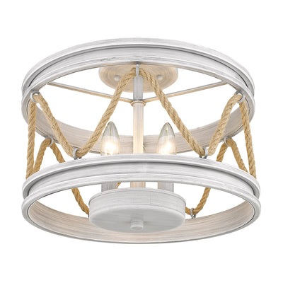 Chatham 3-light Semi-Flush Mount in Gray Driftwood - - Golden Lighting
