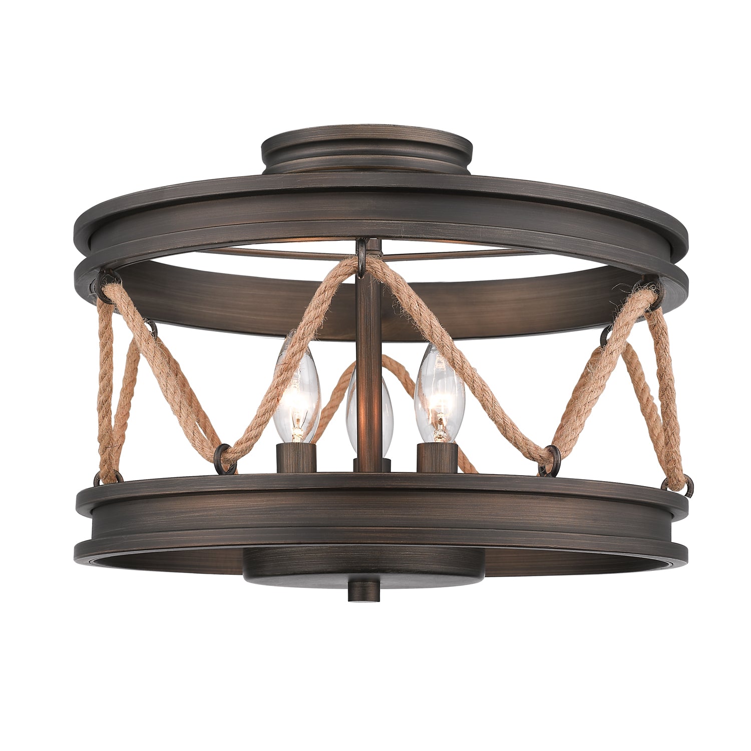 Chatham Semi-Flush in Gunmetal Bronze - Gunmetal Bronze / Gunmetal Bronze / Bronze - Golden Lighting