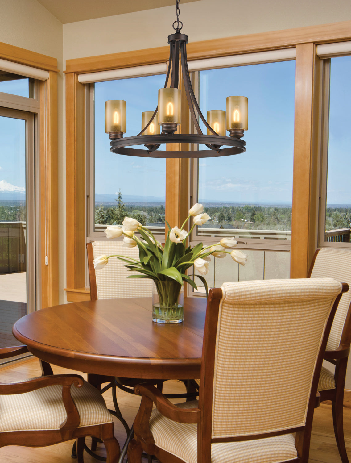 Golden Lighting Hidalgo 5-light Chandelier in Sovereign Bronze