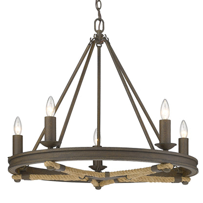 Stokes 5-light Chandelier in Dark Rust