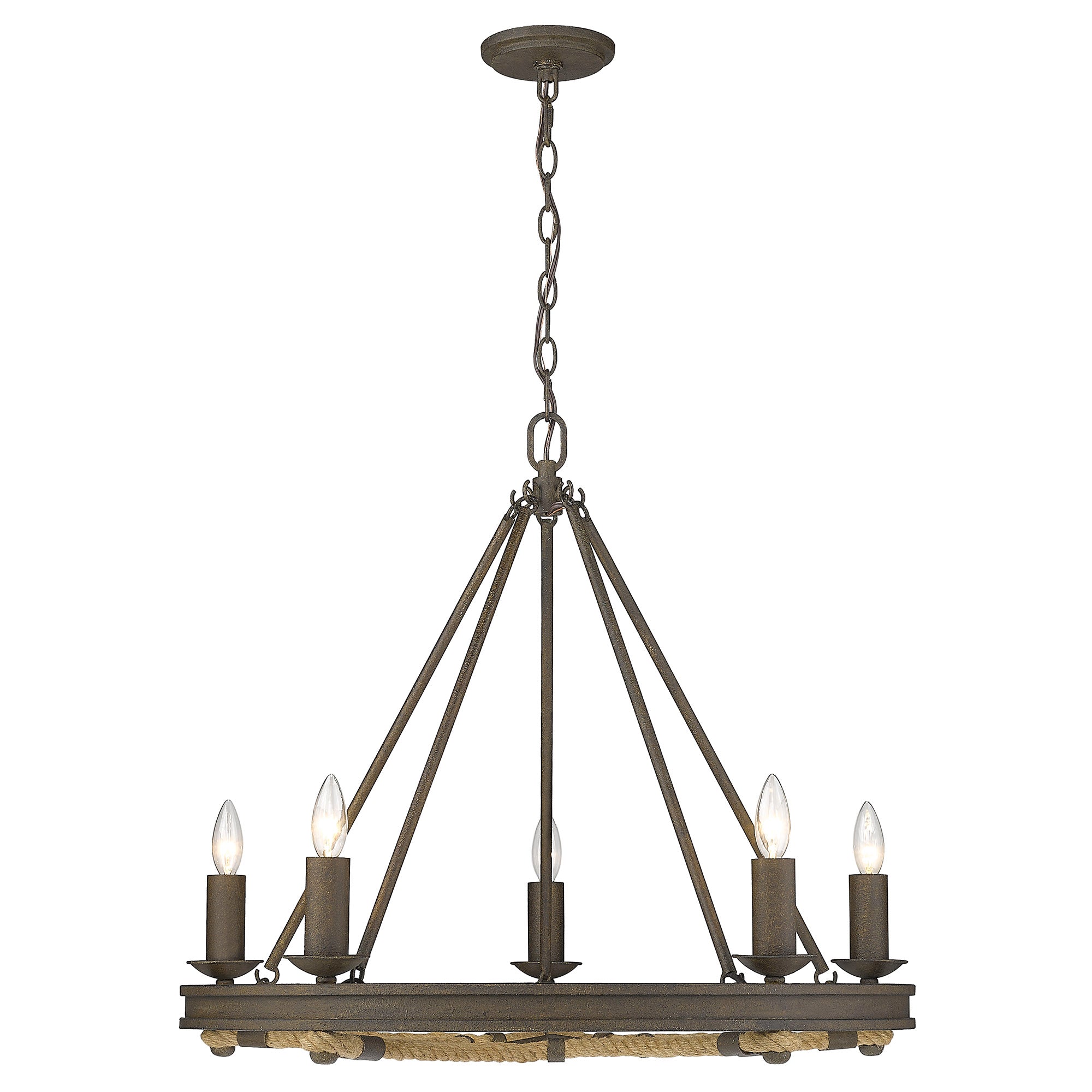 Stokes 5-light Chandelier in Dark Rust