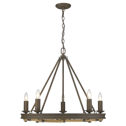 Stokes 5-light Chandelier in Dark Rust