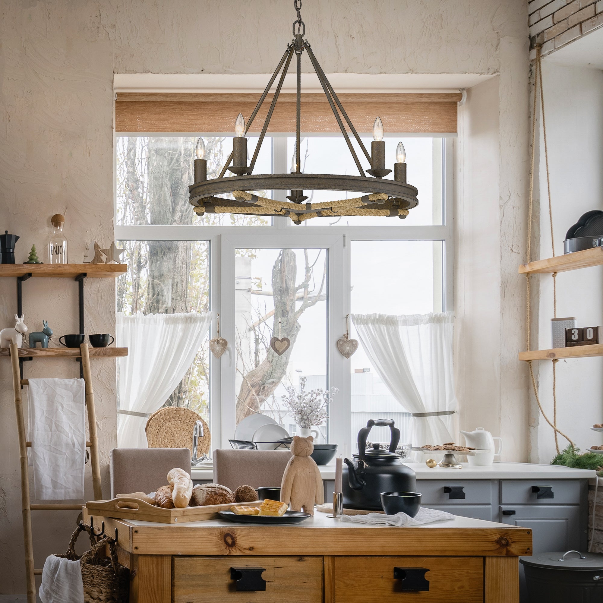 Stokes 5-light Chandelier in Dark Rust
