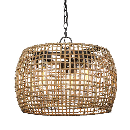 Golden Lighting Piper 3-light Outdoor Pendant in Natural Black - - Golden Lighting