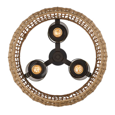 Golden Lighting Piper 3-light Outdoor Pendant in Natural Black - - Golden Lighting
