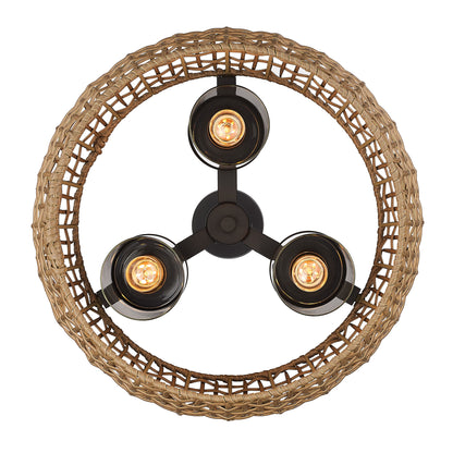 Golden Lighting Piper 3-light Outdoor Pendant in Natural Black - - Golden Lighting