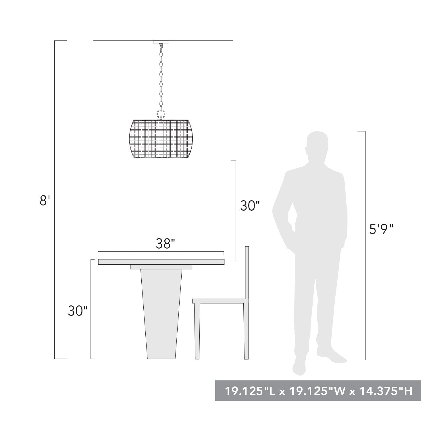 Golden Lighting Piper 3-light Outdoor Pendant in Natural Black - - Golden Lighting