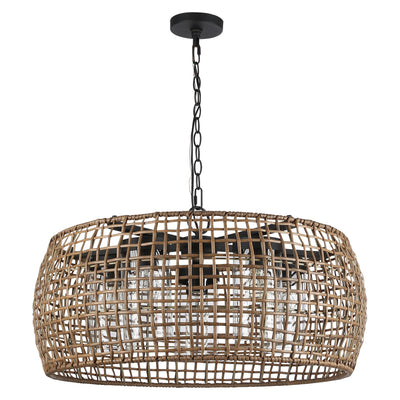 Golden Lighting Piper 5-light Outdoor Pendant in Natural Black - - Golden Lighting