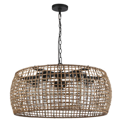 Golden Lighting Piper 5-light Outdoor Pendant in Natural Black - - Golden Lighting