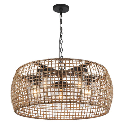Golden Lighting Piper 5-light Outdoor Pendant in Natural Black - - Golden Lighting