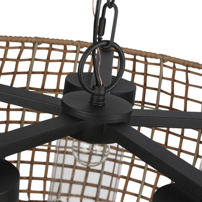 Golden Lighting Piper 5-light Outdoor Pendant in Natural Black - - Golden Lighting