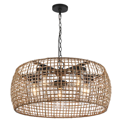 Golden Lighting Piper 5-light Outdoor Pendant in Natural Black