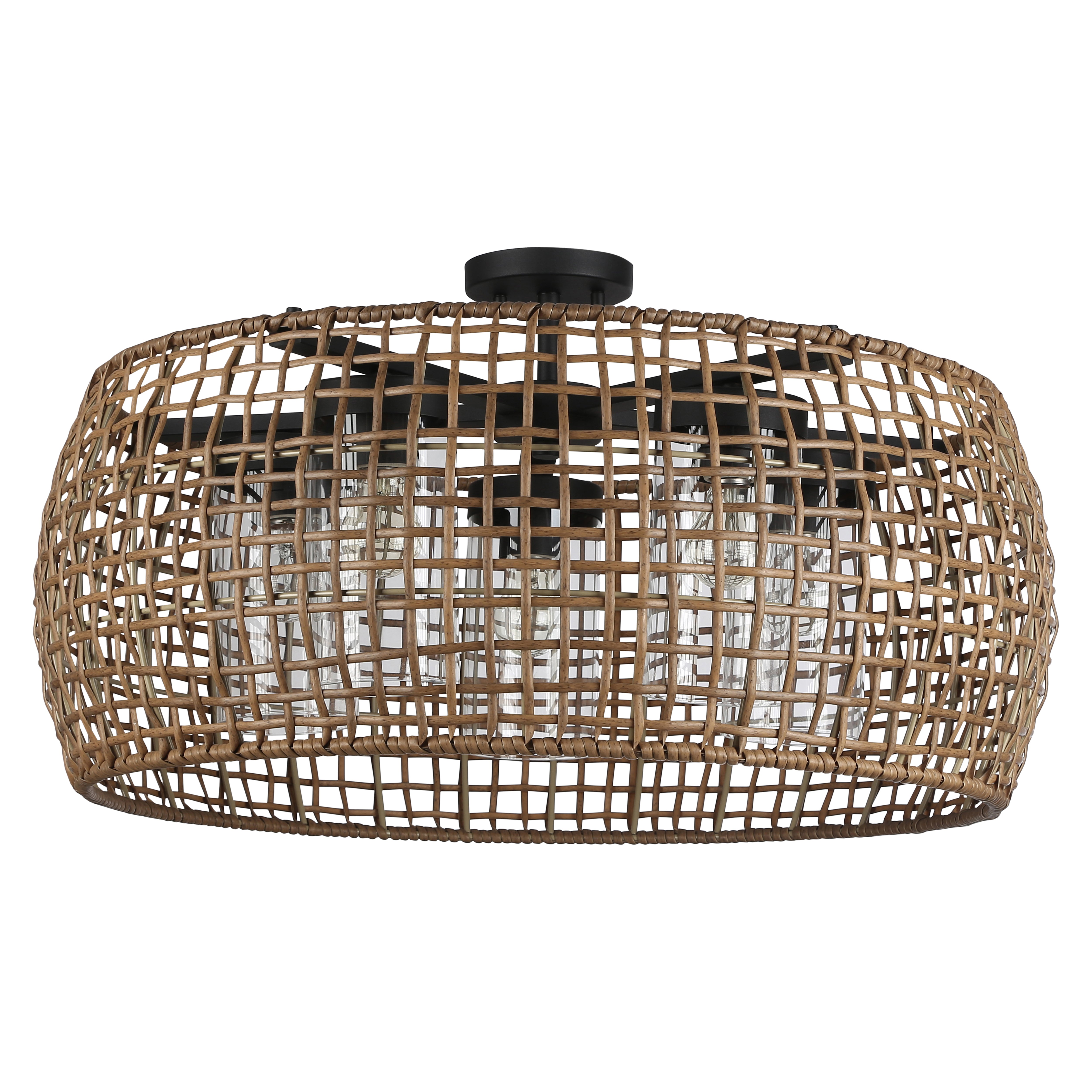 Golden Lighting Piper 5-light Outdoor Ceiling in Natural Black - - Golden Lighting