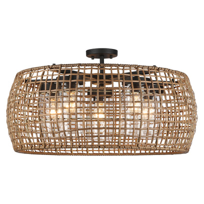 Golden Lighting Piper 5-light Outdoor Ceiling in Natural Black - - Golden Lighting