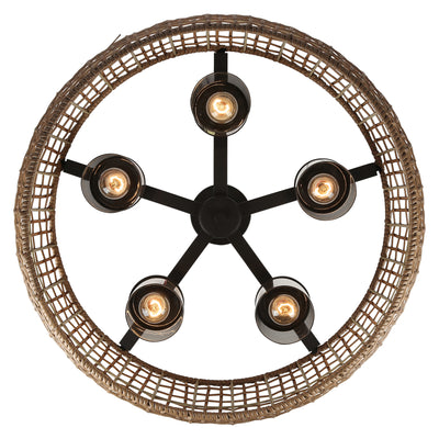 Golden Lighting Piper 5-light Outdoor Ceiling in Natural Black - - Golden Lighting