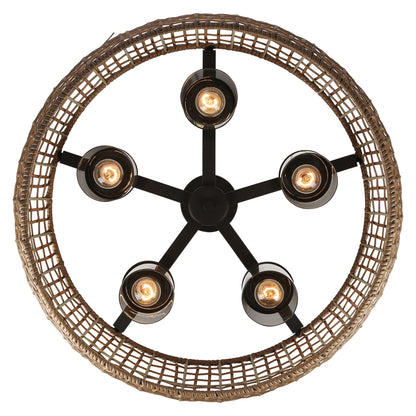 Golden Lighting Piper 5-light Outdoor Ceiling in Natural Black - - Golden Lighting