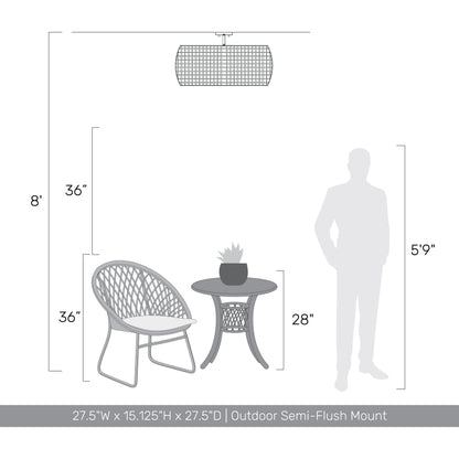 Golden Lighting Piper 5-light Outdoor Ceiling in Natural Black - - Golden Lighting