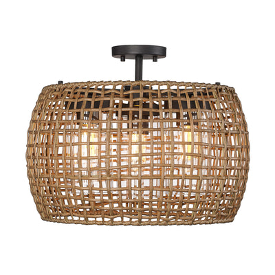 Golden Lighting Piper 3-light Outdoor Ceiling in Natural Black - - Golden Lighting