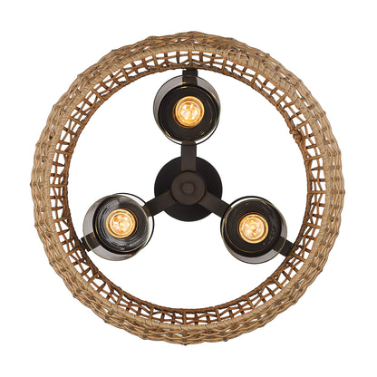 Golden Lighting Piper 3-light Outdoor Ceiling in Natural Black - - Golden Lighting