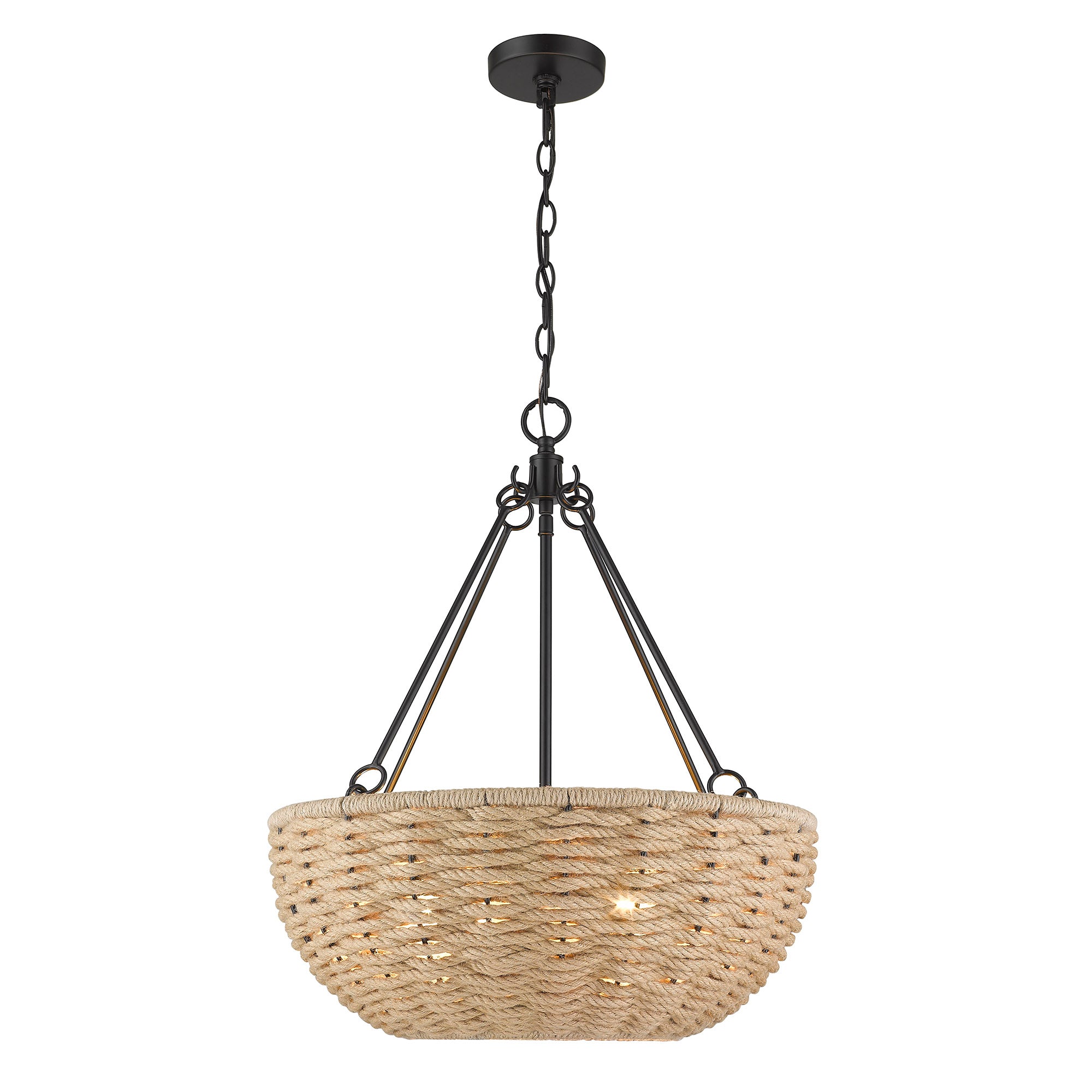 Golden Lighting Hathaway 4-light Pendant in Matte Black - - Golden Lighting