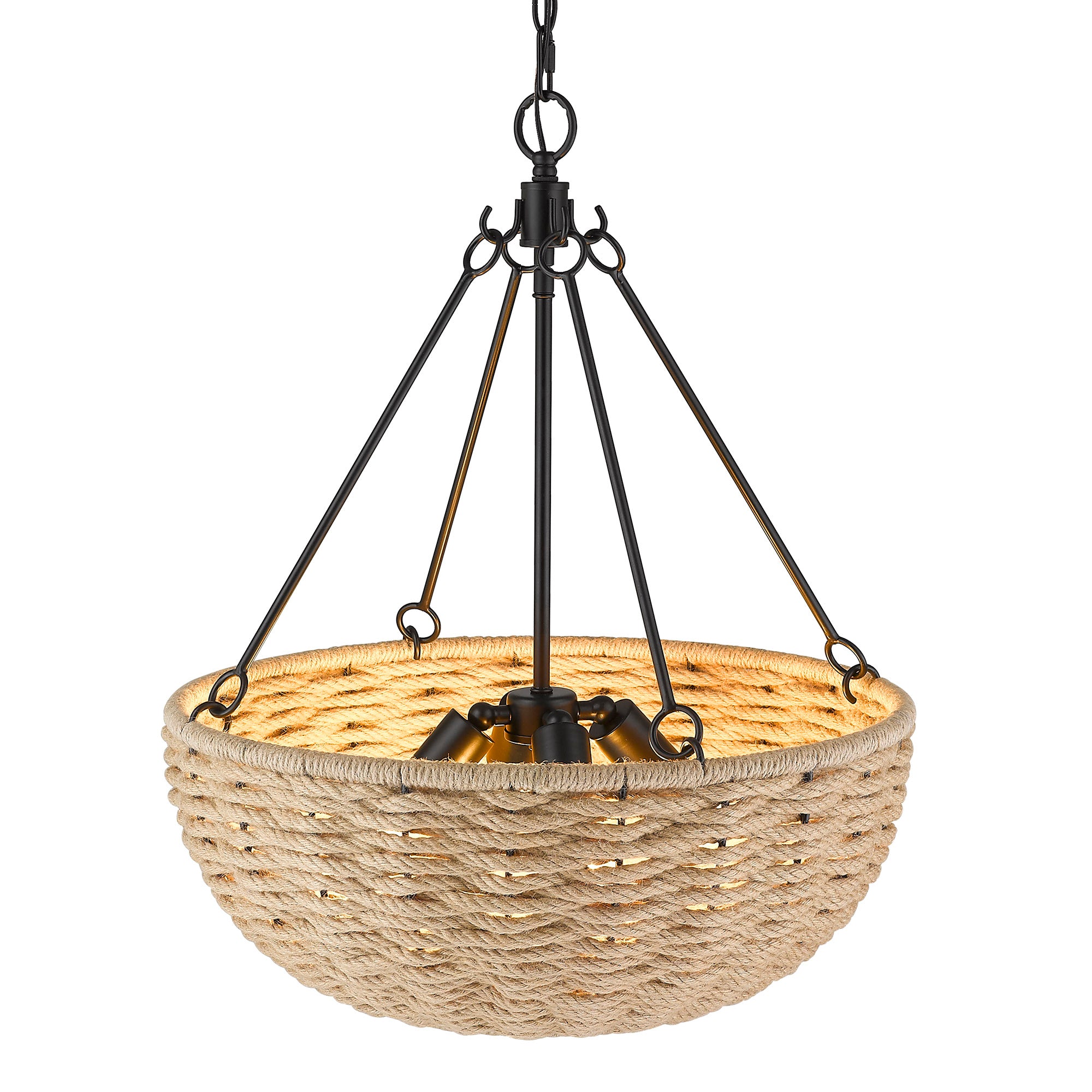 Golden Lighting Hathaway 4-light Pendant in Matte Black - - Golden Lighting
