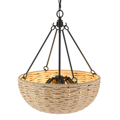 Golden Lighting Hathaway 4-light Pendant in Matte Black - - Golden Lighting