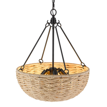 Golden Lighting Hathaway 4-light Pendant in Matte Black - - Golden Lighting