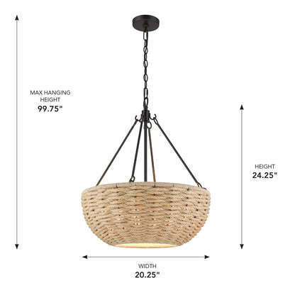 Golden Lighting Hathaway 4-light Pendant in Matte Black - - Golden Lighting