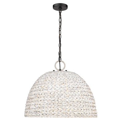 Golden Lighting Rue 5-light Pendant in Matte Black and Rubbed Bronze shade - - Golden Lighting