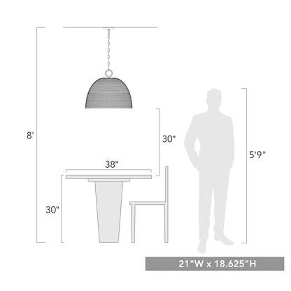Golden Lighting Rue 5-light Pendant in Matte Black and Rubbed Bronze shade - - Golden Lighting