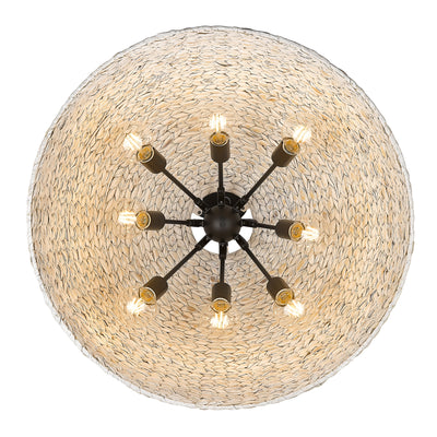 Golden Lighting Rue 8-light Chandelier in Matte Black and Rubbed Bronze shade - - Golden Lighting